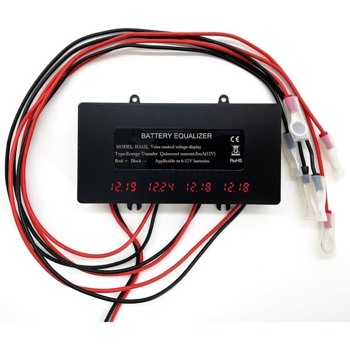 Egalizator de baterii 48V, 4 x 12V, display digital, pentru baterii litiu si plumb-acid