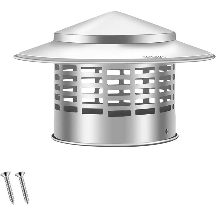 Capac de cos din inox, ventilatie rotunda, 110mm, rezistent la apa, set cu suruburi