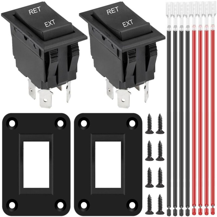 Set 2 Intrerupatoare Momentane cu Polaritate Inversa 12V 20A, 44x24x41mm