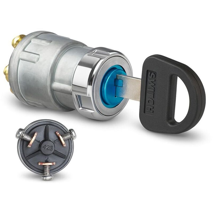 Switch de aprindere universal cu 3 pozitii, 10A, 12V, cu 2 chei