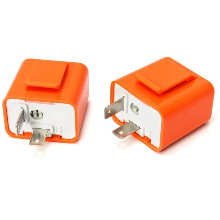 Releu Flasher 12V 2-Pini, Viteza Ajustabila, Set de 2 bucati
