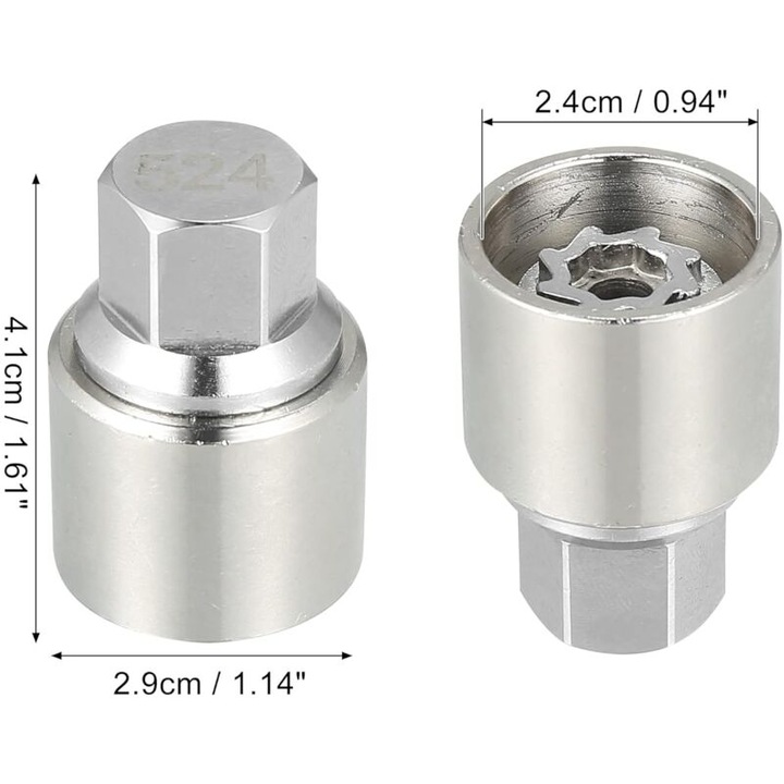 Kerék lopásgátló anya Volkswagenhez, 4.1x2.9cm, tartós anyag