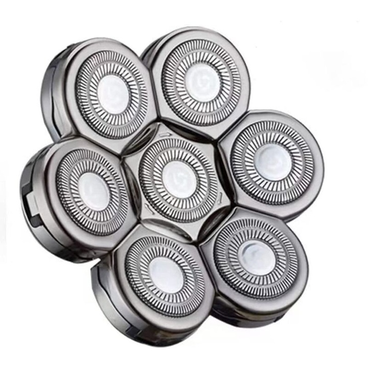 Cap de schimb pentru aparat de ras electric 7D, compatibil cu aparate de ras cu 5, 6, 7 si 8 capete, zona de ras extinsa, usor de instalat