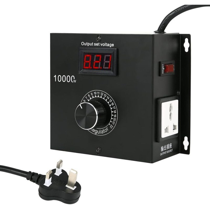 Regulator de tensiune 10000W, controler de tensiune 220V, protectie suprasarcina 15A