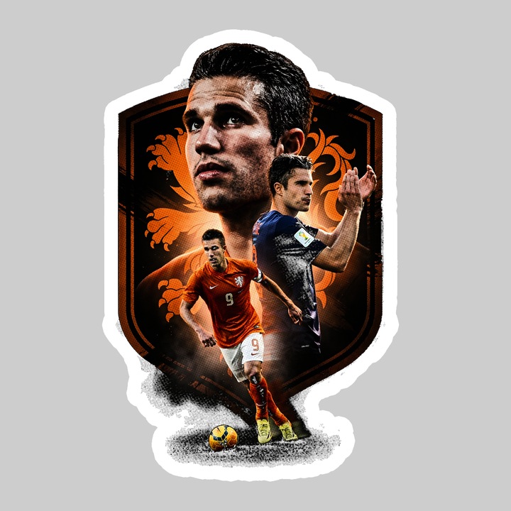 Sticker Robin Van Persie Netherlands World Cup Fifa 2026, Autoadeziv, Footbal, Cri-Flo, dimensiune 6 cm