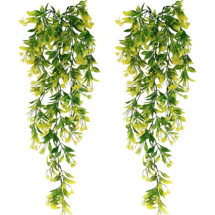 Set de 2 plante artificiale iedera, 78 cm, impermeabile si rezistente la UV, pentru decorare evenimente si birouri