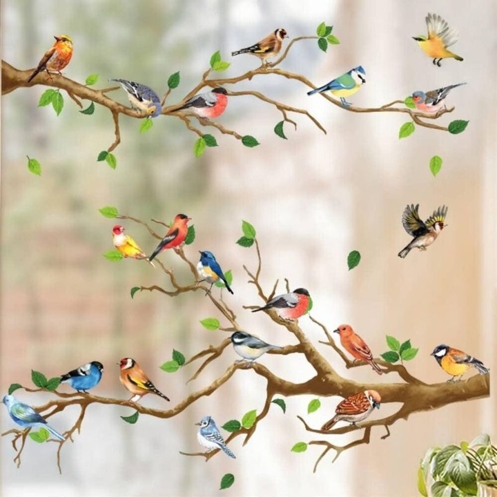 Stickere decorative electrostatice pentru feronerie, set de 3 foi 27x38cm, reutilizabile, fara adeziv, bilaterale