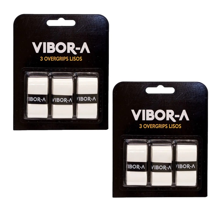Set 6 Vibor-A padel overgrip, fehér, poliuretán