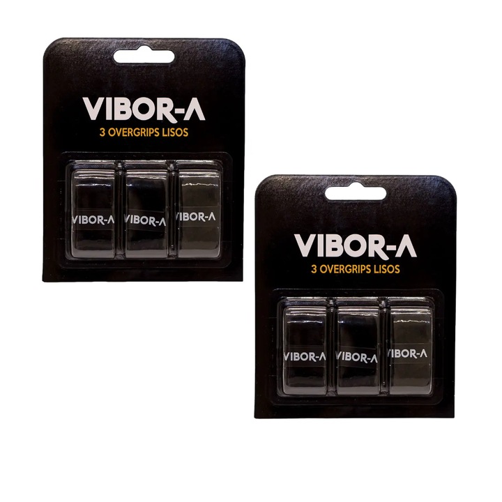 Set 6 Vibor-A fekete poliuretán padel overgrip