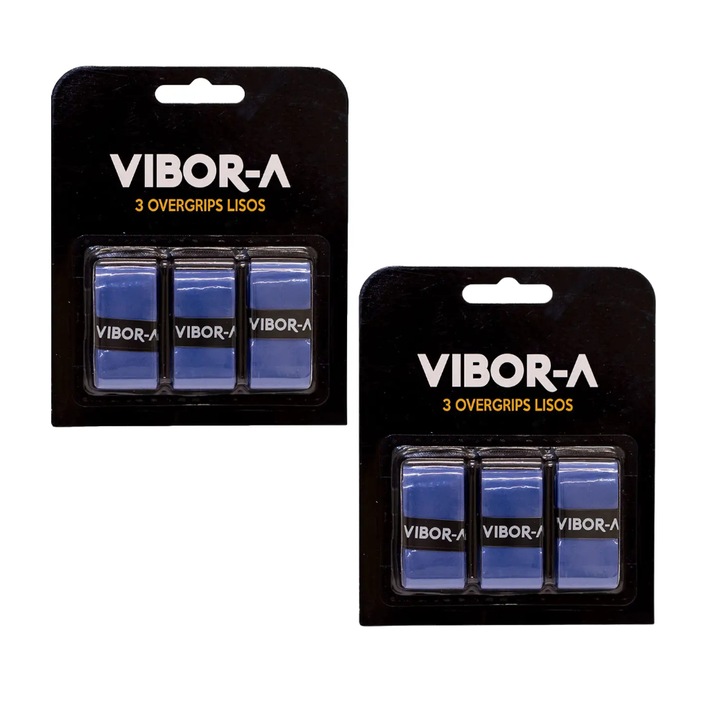 Set 6 overgrip-uri padel Vibor-A, albastre, poliuretan