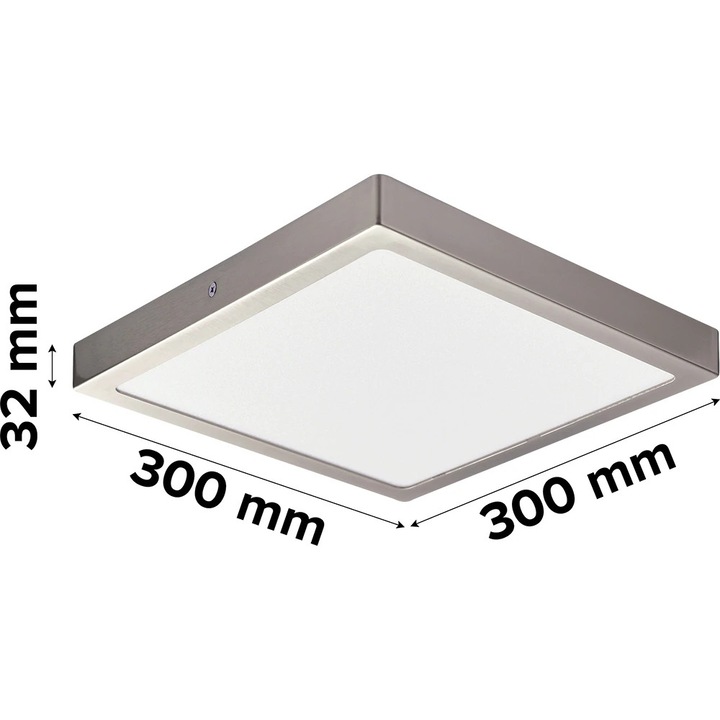 Плафониера GOODHOME Hestia, 30 см, 17W, 1800lm, 4000K, IP20, хром