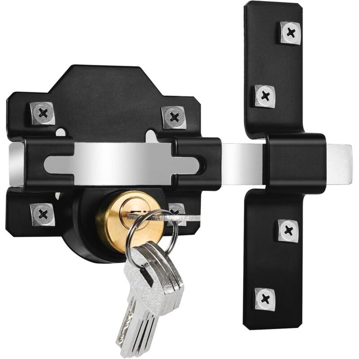 Broasca de usa cu inchidere dubla, inox, pentru usi si porti de 50mm, 5 chei, instalare simpla