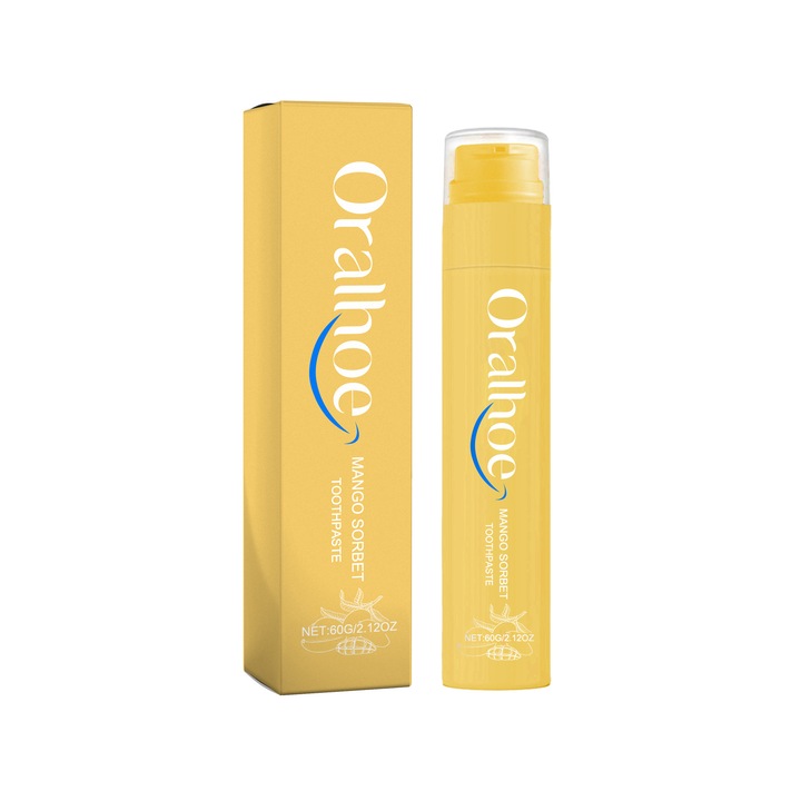 Fehérítő fogkrém gyümölcsös ízzel, Oralhoe Mango, 60g