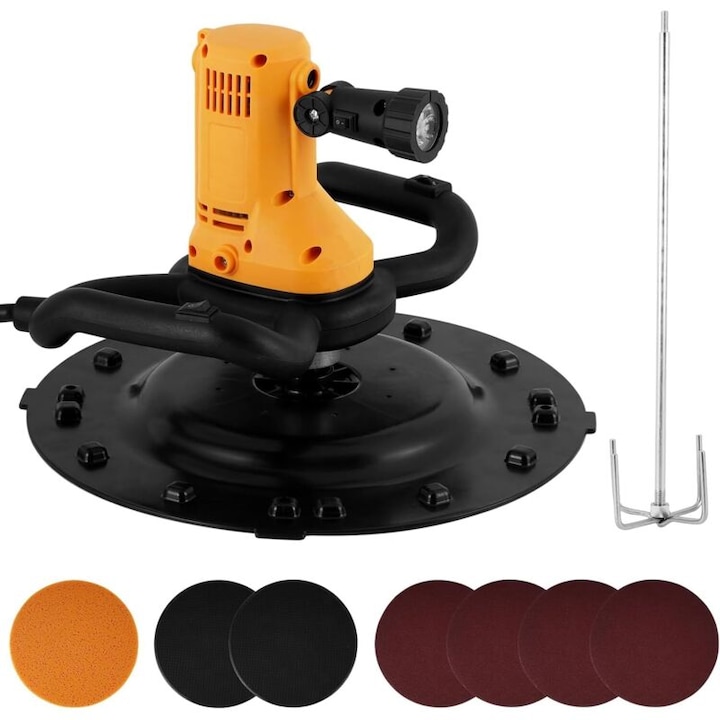 Slefuitoare electrica pentru pereti, 6 viteze ajustabile, set cu 7 discuri, utilizare multipla, multicolor