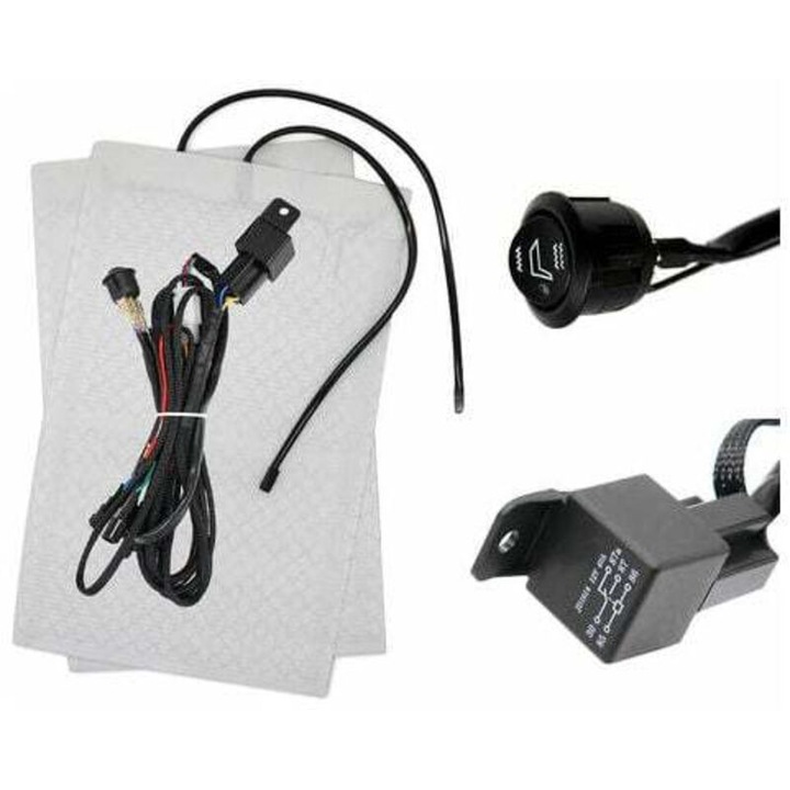 Kit de incalzire automata pentru scaun auto, 1 pernuta, 1 comutator rotund, alb, 45x28mm