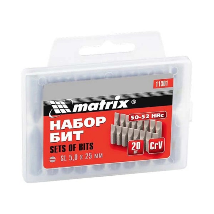 Set biti MTX PH2 x 25 mm, cutie de plastic, 20 piese