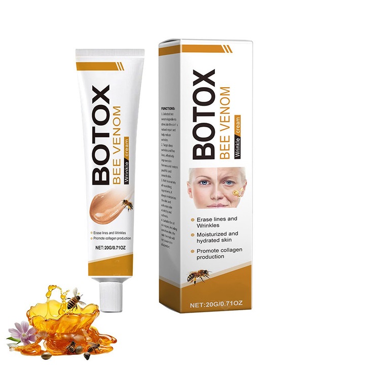 Ránctalanító krém botoxszal és méhméreggel, természetes hidratáló, feszesítő és ránccsökkentő, mélyen táplálja az arcbőrt
