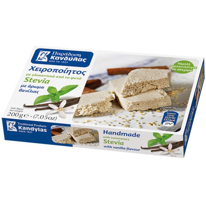 HALVA cu vanilie fara zahar, cu STEVIA , Kandylas, 200g