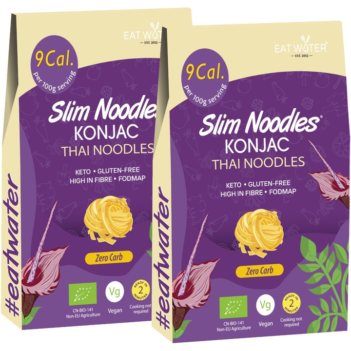 Taietei Thai din konjac BIO, low carb, fara gluten, Slim Pasta, 270g x 2