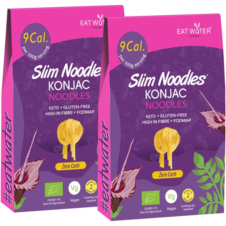 Taietei din faina de konjac BIO, low carb, fara gluten, Slim Pasta, 270g x 2