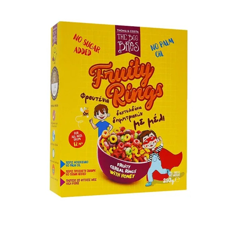 Cereale crocante ineluse fructate cu miere şi Stevia, fara zahar adaugat, The Bee Bros, 250g