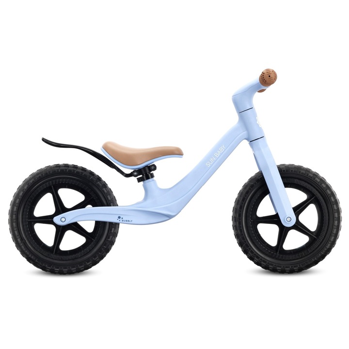 Bicicleta Fara Pedale Pentru Copii Bubbly, Roti Gonflabile 12 Inch, Cadru Nylon Usor, Cu Aparatoare Noroi, Albastru