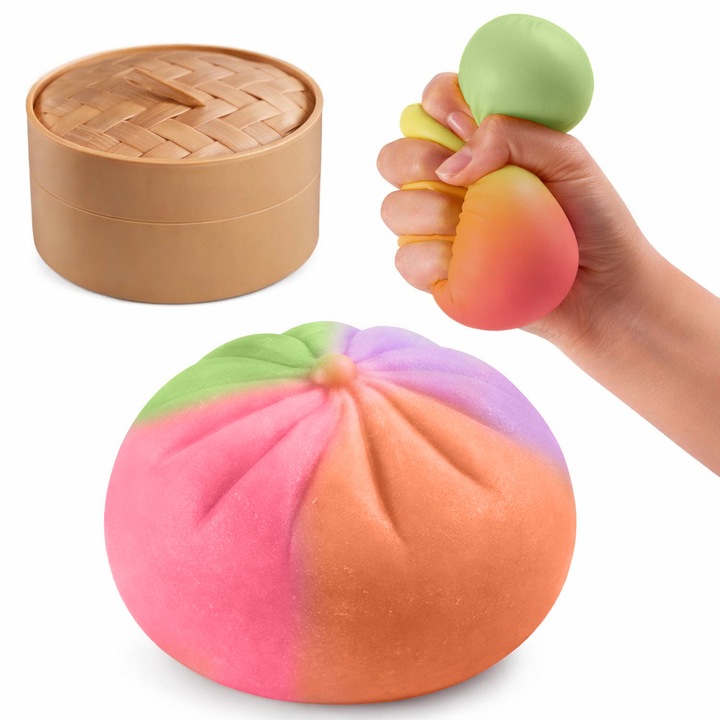 Interaktív gyerekjáték, Baozi, 1 darabos szett, zöld-lila színátmenet, puha textúra