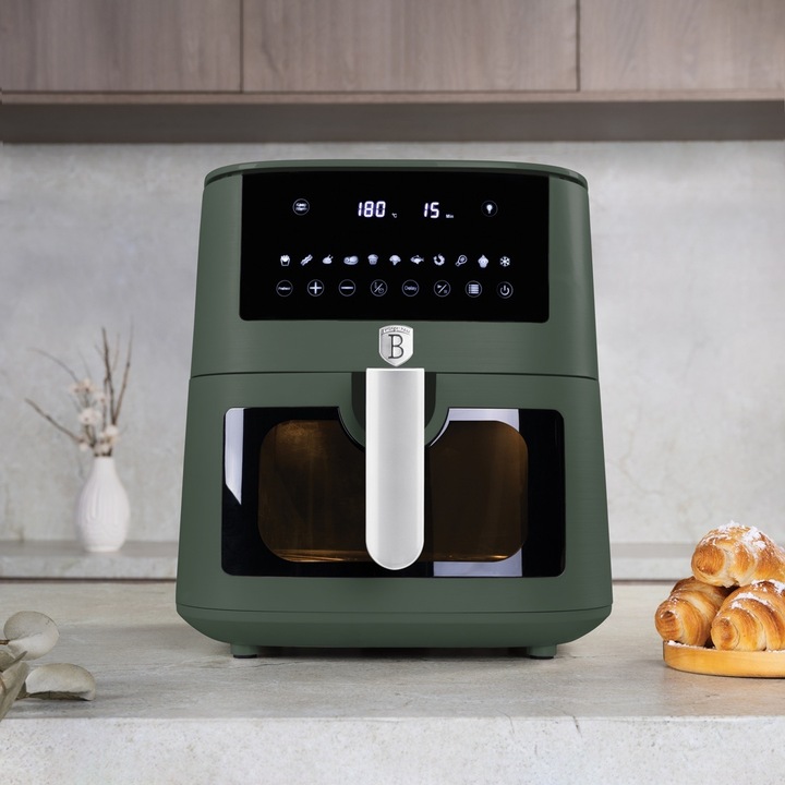 Friteuza Beztusa 8L BerlingerHaus, Mata Verde, Control Digital, Timer 60 min