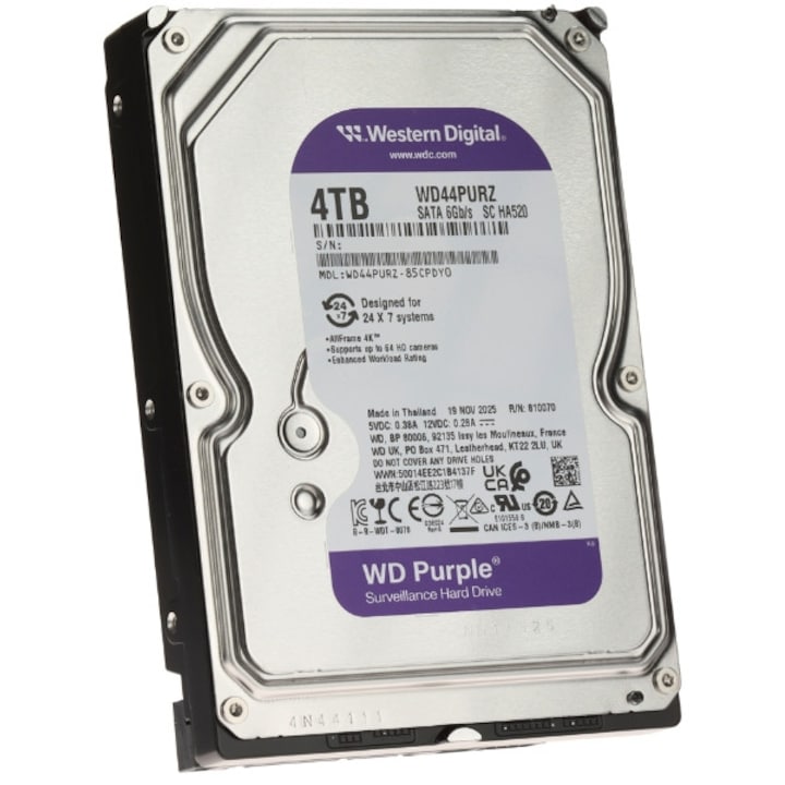 Hard Disk 4TB, 3.5", 128MB cache, pentru lucru continuu 24/7