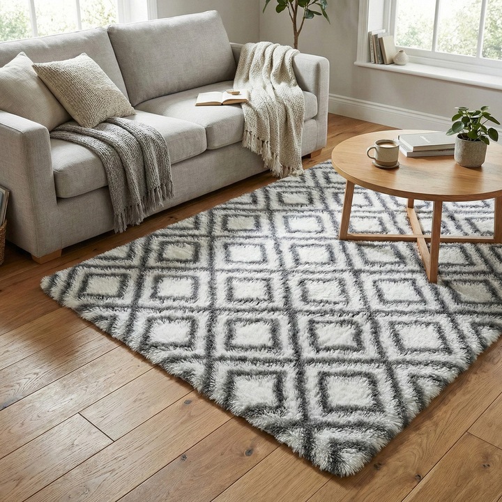 Covor shaggy Strado DECOR, multicolor, 160x220cm, 35mm grosime, antiderapant