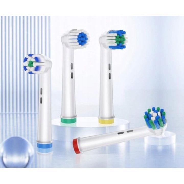 Set 16 capete de schimb pentru periute de dinti sonice, alb, compatibile cu Oral B