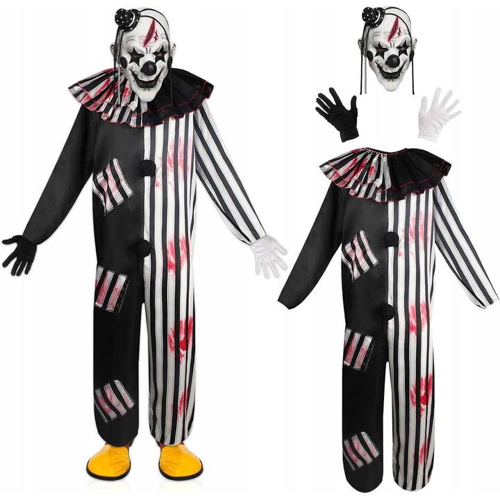 Costum de clown pentru copii cu masca, 120 cm