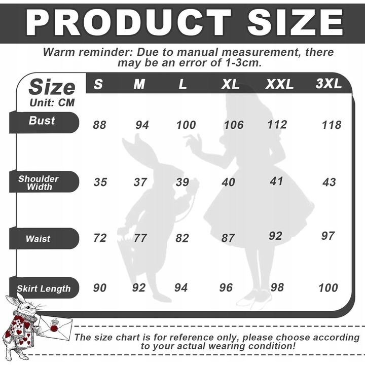 Costum Halloween Alice, marime M, fara marca