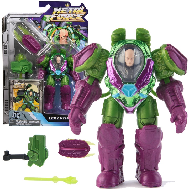 DC Comics Metal Force – figurina mica Lex Luthor, papusa de 12 cm