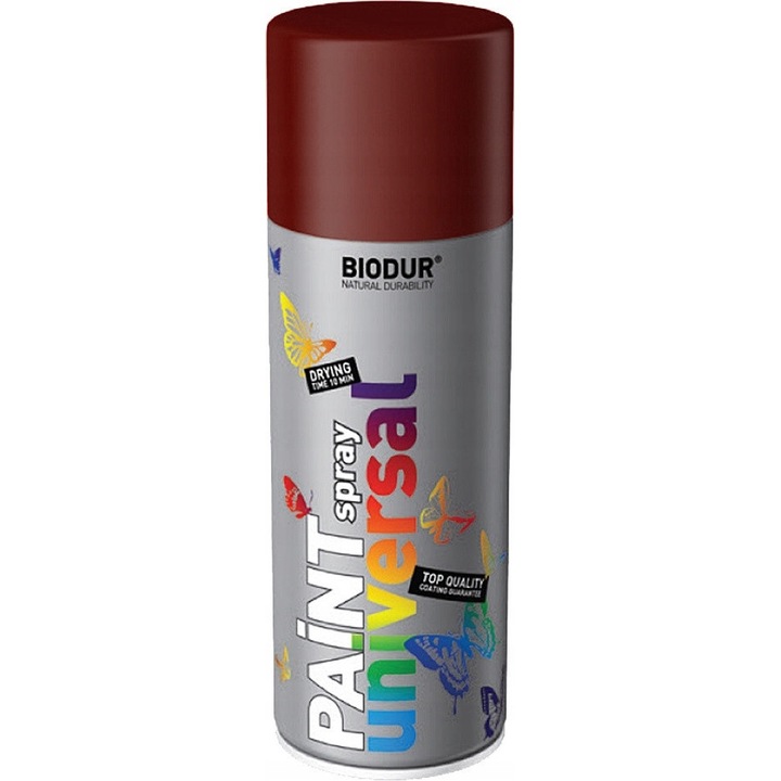 Set 12 Spray Vopsea, Biodur, Ral 3011, Nemetalic, Rosu oxid, 400 ml