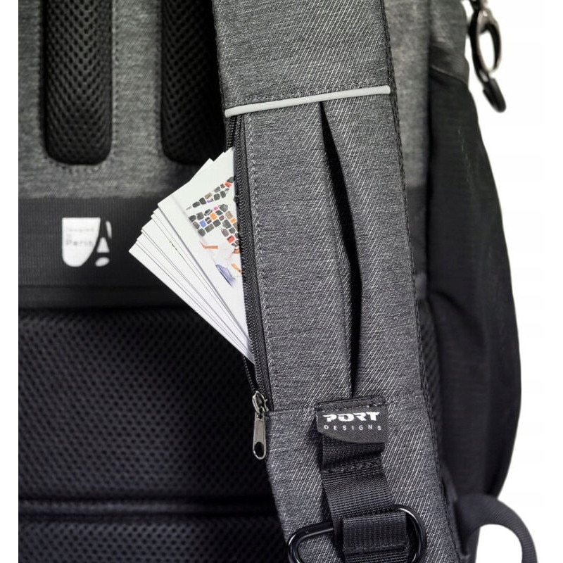Plecak laptop 15.6-16 inch, Port Designs Pro Montreal, waterproof, gri-negru, 330x330x500mm