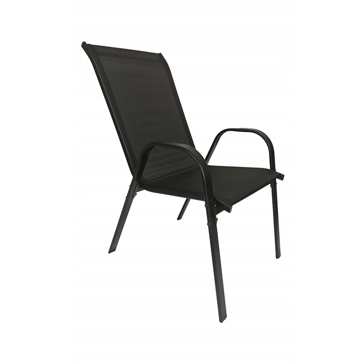 Градински стол Контраст, Минорка, черен, 55x65x90см, капацитет 120кг, необходим монтаж