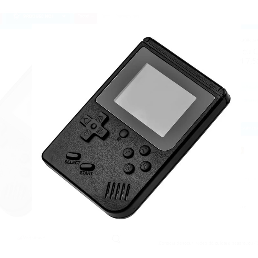 Consola Gaming Portabila ZANOX®, 400 Jocuri Incluse, Control pentru 2 Jucatori, Neagra, 7.5 x 2 x 11.5 cm