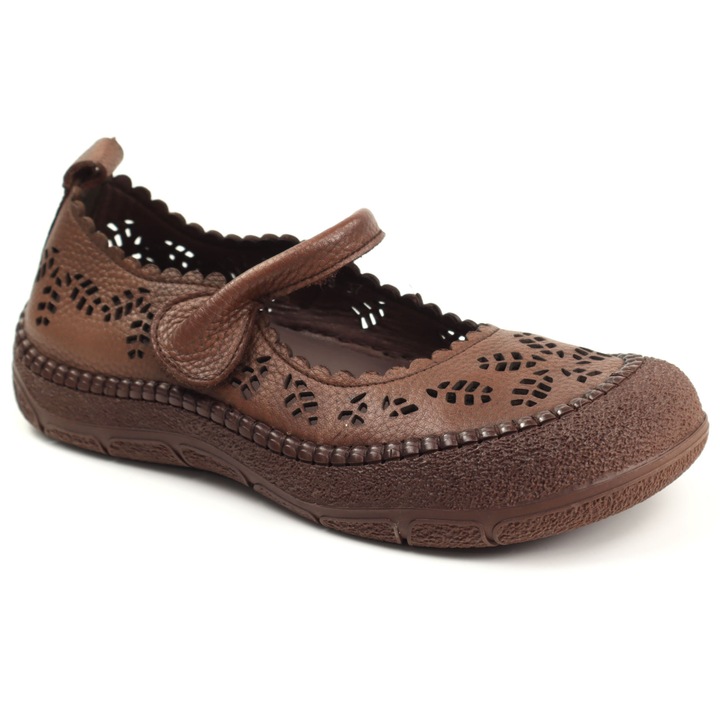 Pantofi dama piele naturala 9VZM80008B 02 N, Maro