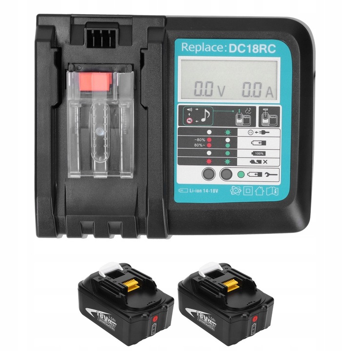 Incarcator rapid DC18RC pentru acumulatori Li-Ion Makita 14,4V-18V, USB, 190x160x70mm, negru