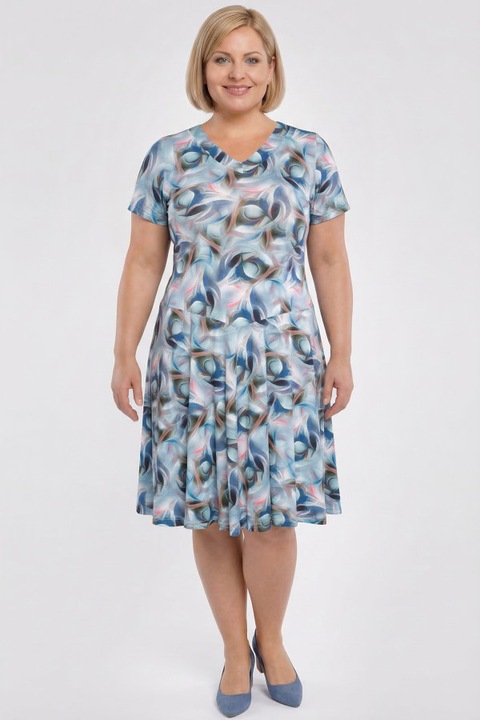 Kek es szurke mintas ruha