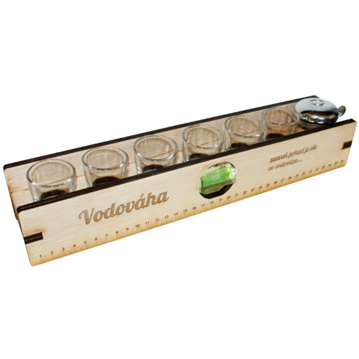Vízmérték poharakkal és csengővel CZ