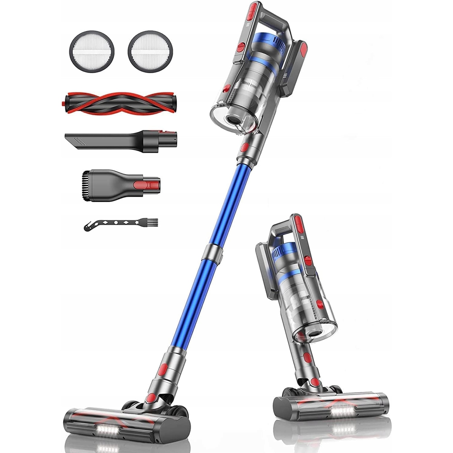 Aspirator vertical BuTure JR500, 450W, 3 moduri de aspirare, 1,2L, albastru