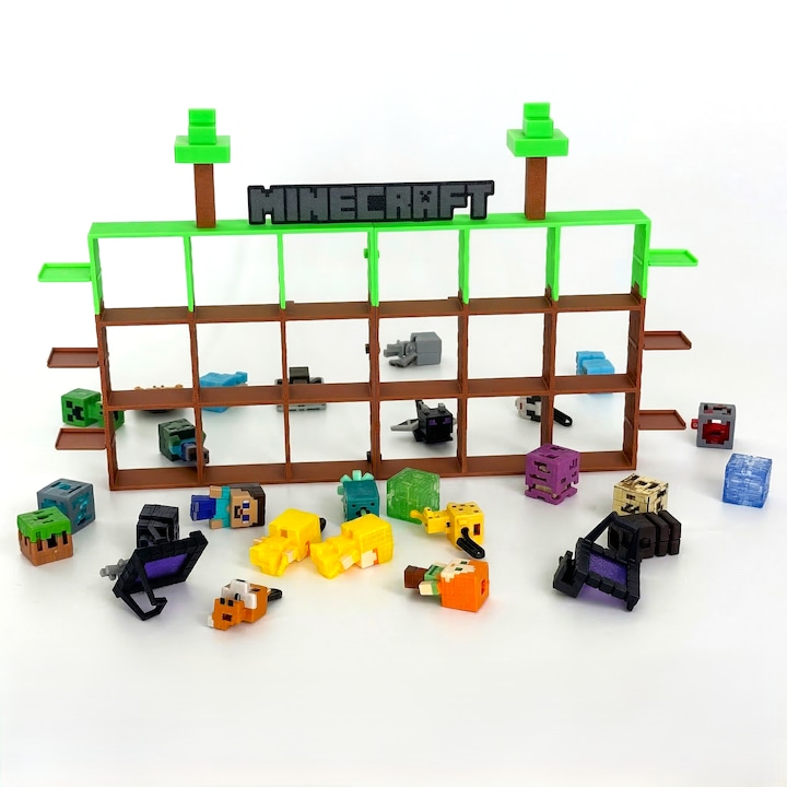Правоъгълна поставка за фигурки Minecraft Kinder Joy за пълната колекция