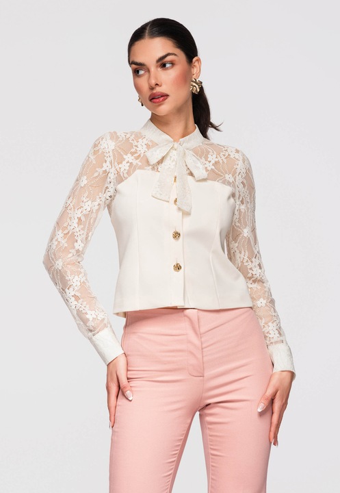 Bluza cu dantela LARICA OW-SH-E0036, Bej