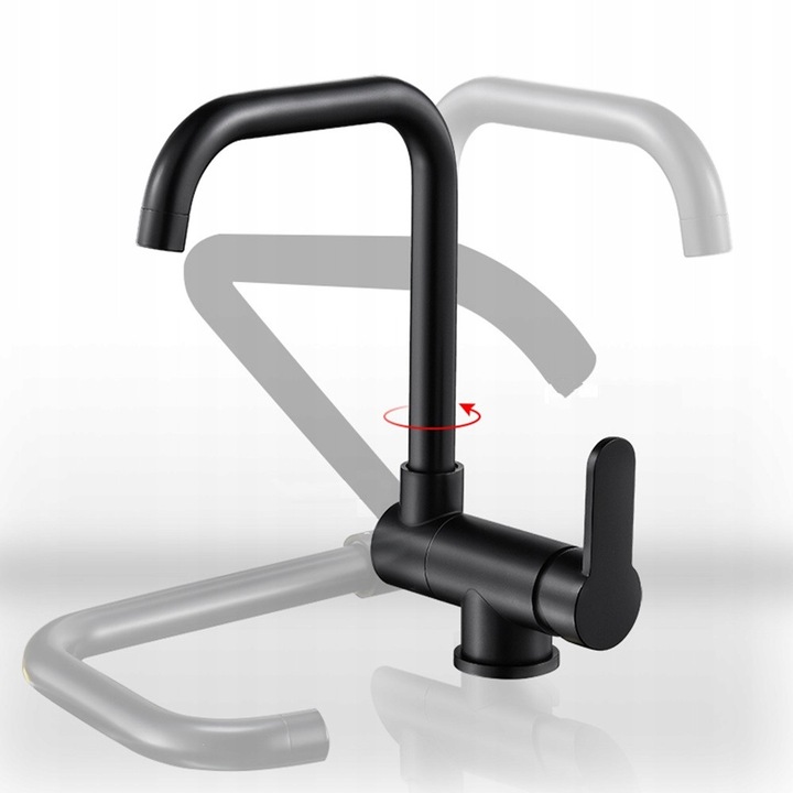 Konyhai csaptelep ablak alá, CHDE, Aster BCA N61M modell, összecsukható funkció, matt fekete szín, standard méretek