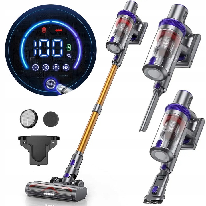 Aspirator vertical Laresar Elite 3, 450W, 1.5L, 2.2kg, cu filtru HEPA, set complet