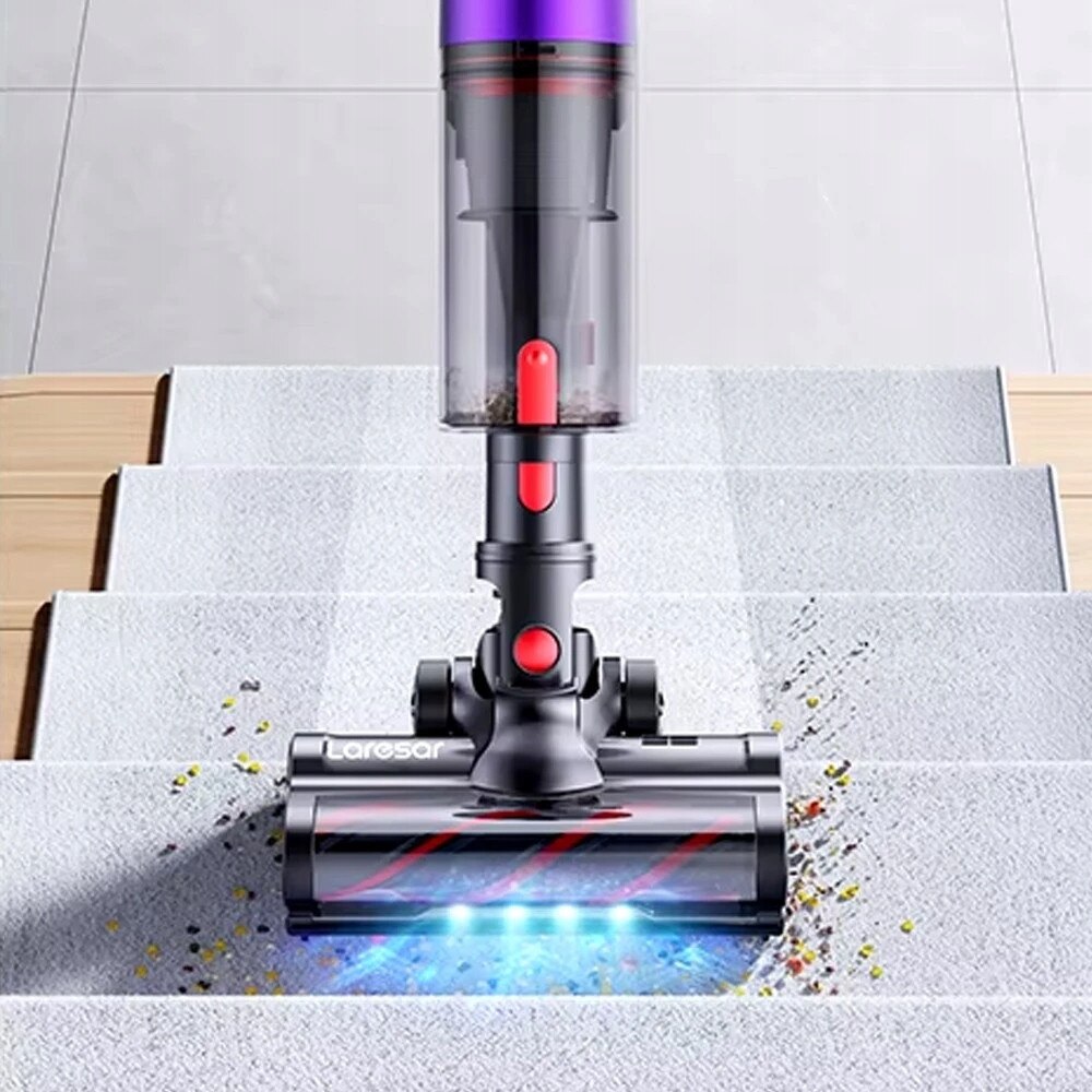 Aspirator vertical 2 in 1 Laresar Elite 8, 450W, 38 kPa, filtrare HEPA, LED, 1,5L, 2500 mAh