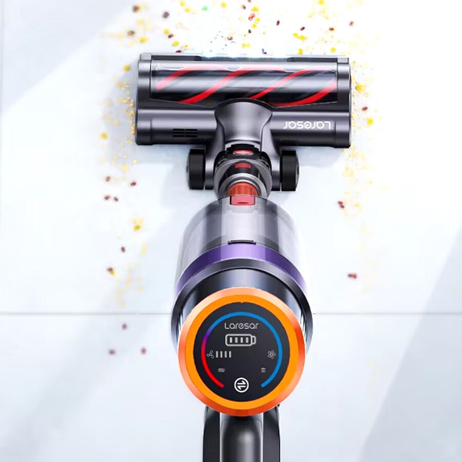 Aspirator vertical 2 in 1 Laresar Elite 8, 450W, 38 kPa, filtrare HEPA, LED, 1,5L, 2500 mAh