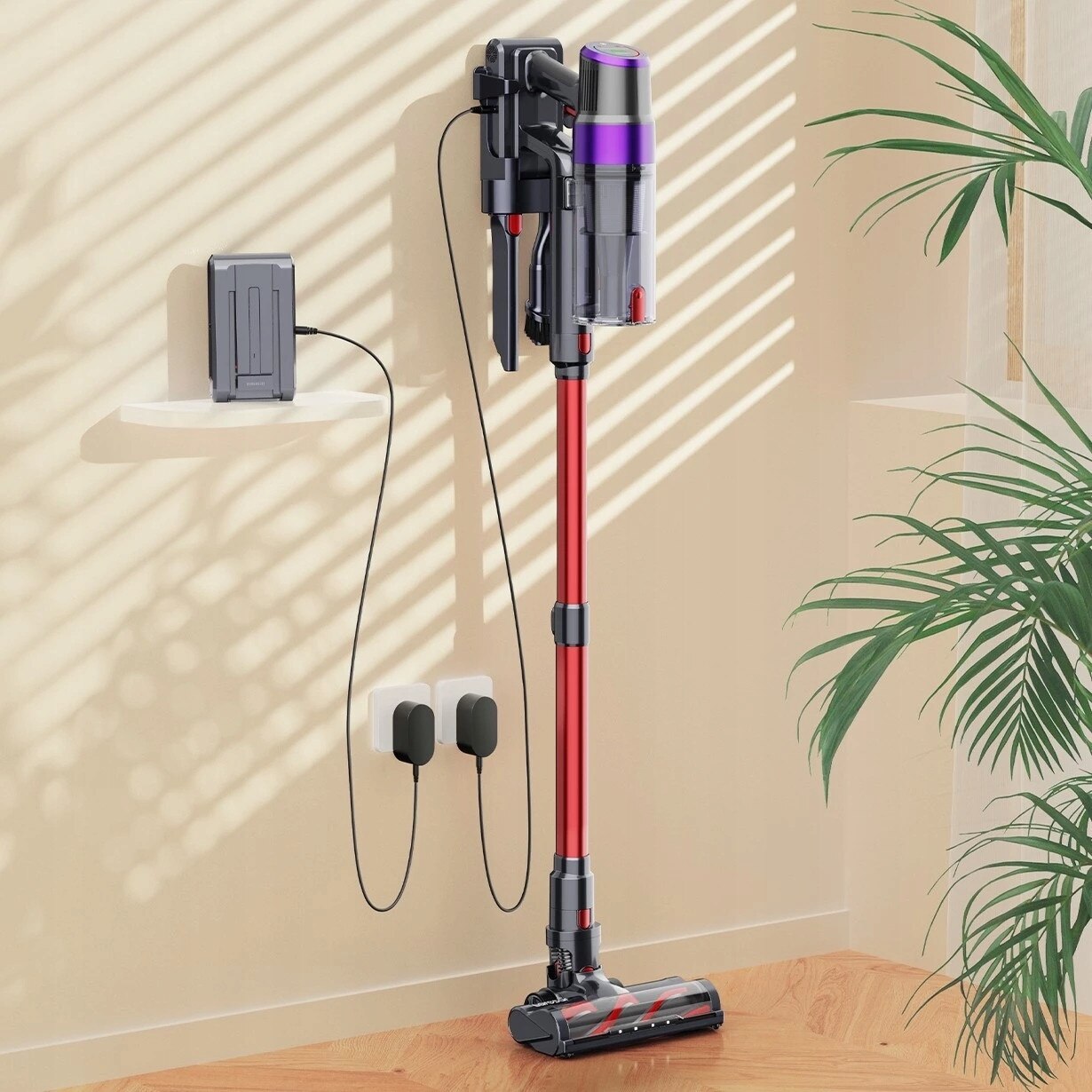 Aspirator vertical 2 in 1 Laresar Elite 8, 450W, 38 kPa, filtrare HEPA, LED, 1,5L, 2500 mAh
